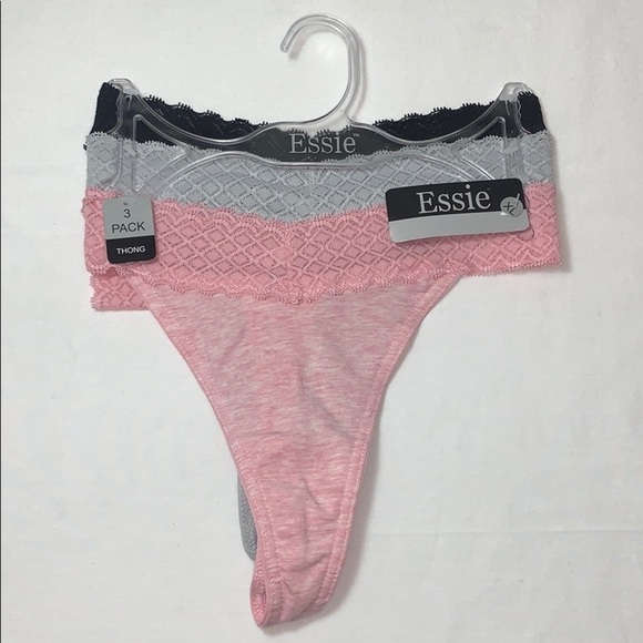 New Essie Women's 3 Pack Thong Panties Underwear - Picture 3 of 14